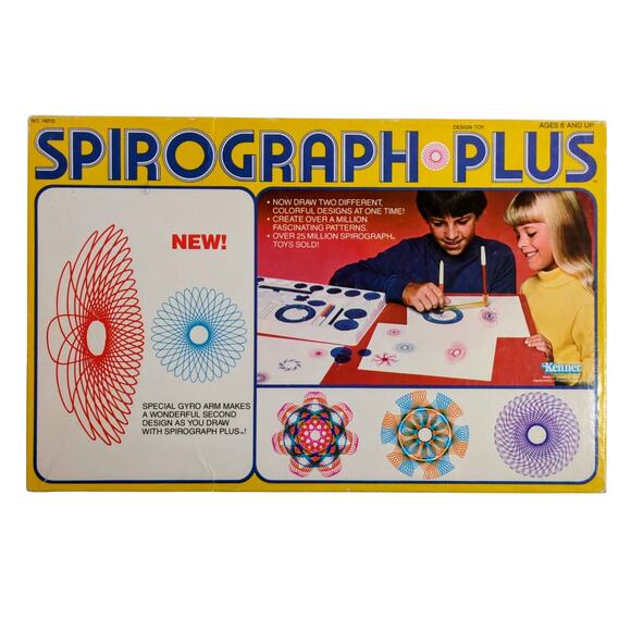 Vintage Spirograph Plus 1982 Kenner 14210 Complete w/ Booklet Art Design Set - Picture 1 of 4